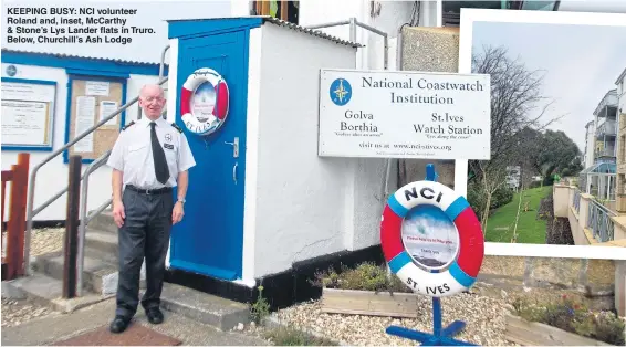  ??  ?? KEEPING BUSY: NCI volunteer Roland and, inset, McCarthy & Stone’s Lys Lander flats in Truro. Below, Churchill’s Ash Lodge