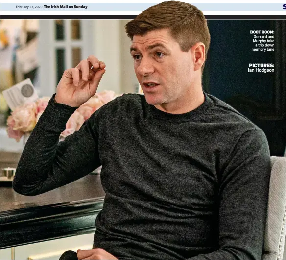  ??  ?? BOOT ROOM: Gerrard and Murphy take a trip down memory lane PICTURES: Ian Hodgson