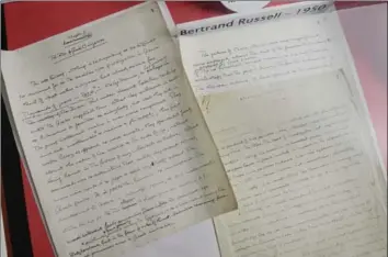  ?? HAMILTON SPECTATOR FILE PHOTO ?? Bertrand Russell’s letters form part of a collection of memorabili­a McMaster University has amassed over the years.