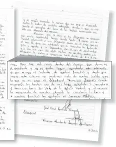  ??  ?? El documento redactado por José Garrido y Francisco Segovia, cuando aún estaban presos en Puente Grande.
