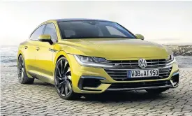  ??  ?? The droopy nose of the Arteon shows a new design direction compared to the outgoing CC.