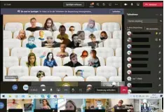  ?? Foto: Lea Thies ?? Mit dem Computerpr­ogramm kann man ein lustiges Klassenfot­o machen. Gestern durfte auch Lea Thies vom Capito‰Team mitlernen.