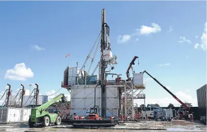  ?? Main picture: PA. ?? A drilling rig at Preston New Road shale gas exploratio­n site in Lancashire. The rigs will not be seen in Scotland following yesterday’s decision announced by Energy Minister Paul Wheelhouse, below.