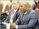  ?? RICARDO B. BRAZZIELL / AMERICAN-STATESMAN ?? Former John Jay High School assistant coach Mack Breed appears at the University Athletic League hearing on Oct. 15.