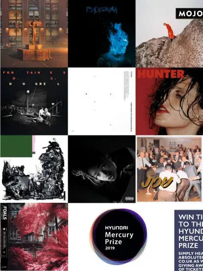  ??  ?? The 2019 Hyundai Mercury Prize shortlist in all their album sleeve finery.