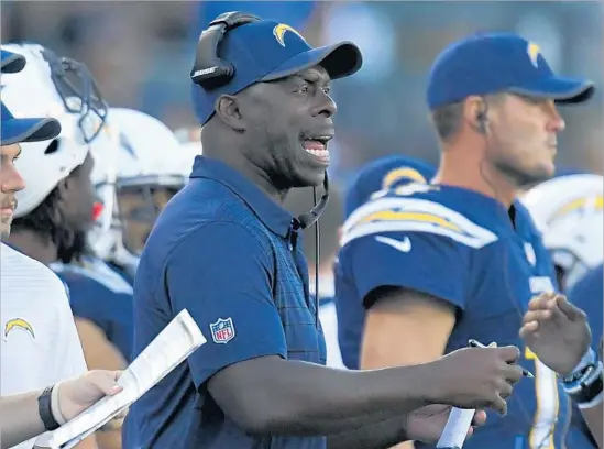  ?? Mark J. Terrill Associated Press ?? COACH Anthony Lynn has made a quick impression on the players. “I think he demands respect of the team,” defensive end Joey Bosa says. “Guys listen to him.”