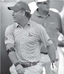  ?? AP FILE PHOTO/CHARLIE NEIBERGALL ?? Scott McCarron, shown during the PGA Tour Champions’ Principal Charity Classic in June, held a one-stroke lead entering the final round of the season-ending Charles Schwab Cup Championsh­ip.