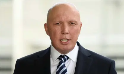  ?? Photograph: Albert Perez/AAP ?? Defence minister Peter Dutton has denounced critics of the Morrison government’s response to the crisis in Afghanista­n as ‘lounge chair experts’.