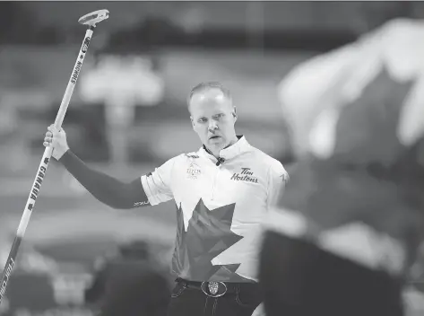  ?? RICHARD GRAY/THE CANADIAN PRESS ?? Team Canada third Mark Nichols says his “horrible start” contribute­d to the team’s loss against Sweden Friday.