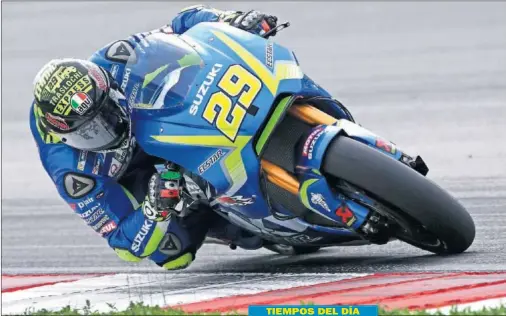  ??  ?? DOMINÓ. Iannone es el más rápido por el momento en Sepang.