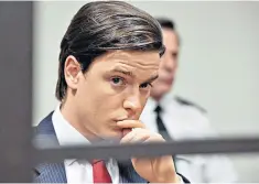  ??  ?? Guilty? Freddie Fox as Jeremy Bamber in ITV’S recreation of the White House Farm trial