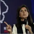  ?? Associated Press ?? Republican presidenti­al candidate Nikki Haley