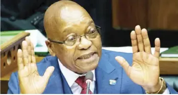  ??  ?? Jacob Zuma says his hands are clean.