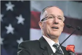  ?? THE ASSOCIATED PRESS ?? In this Dec. 12, 2011, file photo, Mike Emrick speaks after being inducted into the U.S. Hockey Hall of Fame in Chicago.