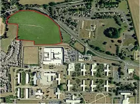  ?? GOOGLE/SWNS ?? Planning battle: The existing base and (circled) the plot to be developed