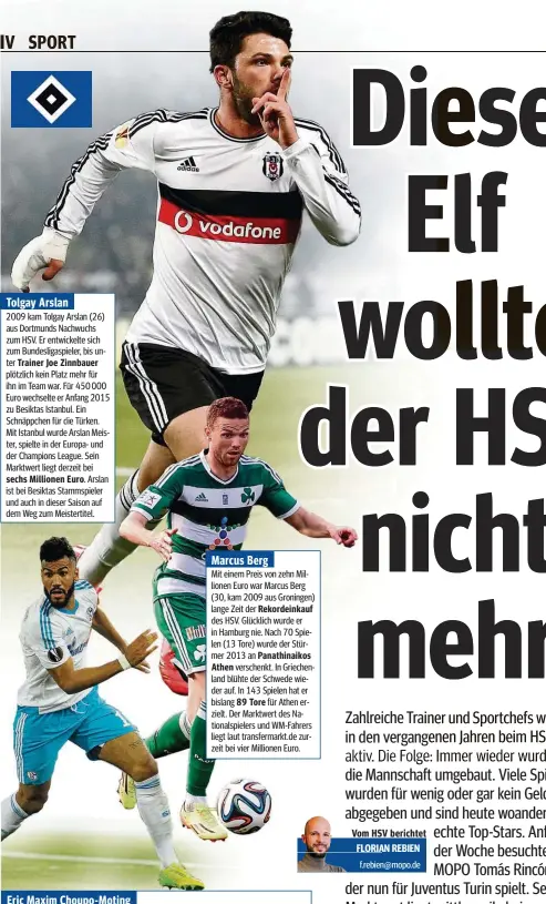  ??  ?? 2009 kam Tolgay Arslan (26) aus Dortmunds Nachwuchs zum HSV. Er entwickelt­e sich zum Bundesliga­spieler, bis unter Trainer Joe Zinnbauer plötzlich kein Platz mehr für ihn im Team war. Für 450 000 Euro wechselte er Anfang 2015 zu Besiktas Istanbul. Ein...