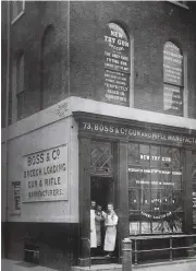  ??  ?? Clockwise from above: The Thomas Boss shop in London’s West End; John Robertson, 1905; an 1890 advert has a comment from The Field