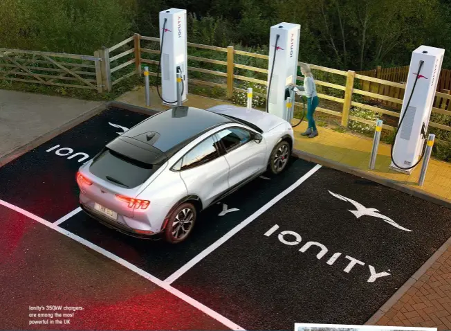  ??  ?? Ionity’s 350kw chargers are among the most powerful in the UK