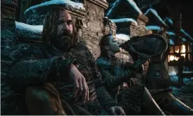  ??  ?? Frenemies reunited ... The Hound (Rory McCann) and Arya (Maisie Williams) share a drink. Photograph: Home Box Office (HBO)