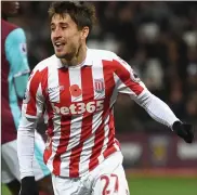  ??  ?? SETTING THE BENCHMARK: Super sub Bojan celebrates after scoring the equaliser for Stoke