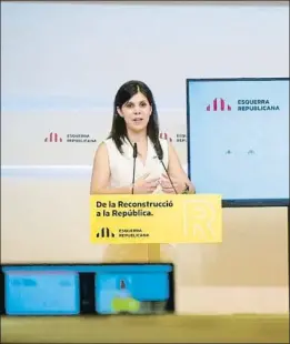  ?? EP ?? Marta Vilalta, portavoz de ERC. ayer en la rueda de prensa