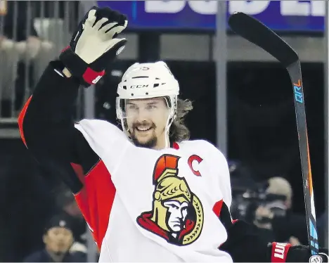  ?? BRUCE BENNETT/GETTY IMAGES ?? Erik Karlsson is leading a largely anonymous Ottawa Senators lineup against the star-laden Pittsburgh Penguins.