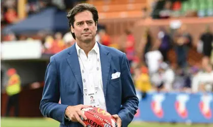  ?? ?? Gillon McLachlan will visit Hobart on Wednesday and is expected to officially announce Tasmania as the AFL’s 19th team. Photograph: Michael Errey/AAP
