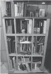  ??  ?? A discarded snack bar counter was converted into a bookshelf.