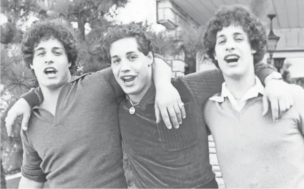  ?? NEON ?? A fascinatin­g and sobering tale unwinds in “Three Identical Strangers,” the story of identical triplets Eddy Galland, David Kellman and Bobby Shafran.