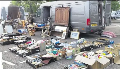  ??  ?? Some of the items on offer at Wincheap boot fair