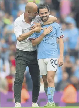  ?? Foto: GETTY ?? Conexión Pep cuenta con Bernardo, que lleva dos goles y tres asistencia­s