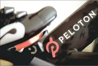  ?? JEFF CHIU AP FILE ?? Peloton’s losses widened in the most recent quarter and sales continued to slow. The company lost $757.1 million, or $2.27 per share, for the three months ended March 31.