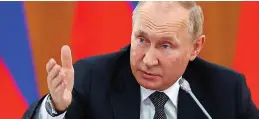  ?? ?? Tipping point? A defiant Vladimir Putin earlier this month