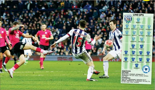  ?? PICTURES: Action Images ?? TAYLOR MADE: Peterborou­gh’s Jon Taylor lashes the ball home from the edge of the area to earn the League One side a replay