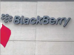  ?? CP PHOTO ?? A Canadian flag flies at Blackberry’s headquarte­rs in Waterloo, Ont., Tuesday, July 9, 2013. Blackberry Ltd. says it’s taking Facebook to court in the United States over an alleged infringeme­nt over its intellectu­al property.