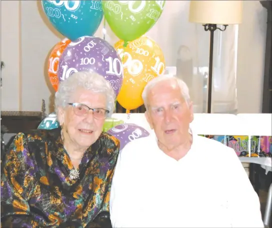  ?? NICK FONDA ?? Vera Lemay Armstrong with her second husband Jerry Armstrong at her 100th birthday party on Saturday