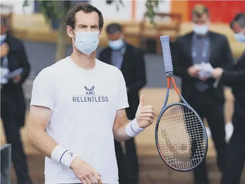  ??  ?? 0 Andy Murray waits to go on to a practice court at Roland Garros in Paris yesterday as he gears up for his first- round match tomorrow.