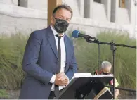  ?? PAULW. GILLESPIE/CAPITAL GAZETTE ?? Annapolis Mayor Gavin Buckley, pictured at a previous event, announced the city is partnering with Blessed in Tech Ministries, a local nonprofit, to administer theWater Bill Relief Program.