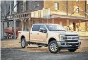  ??  ?? The 2017 Ford F350 Super Duty would tower over a Ranger.