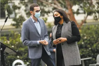  ?? Scott Strazzante / The Chronicle ?? State Sen. Scott Wiener and San Francisco Mayor London Breed announce Wiener’s plan to introduce legislatio­n to allow the city and Oakland to open safe places for users to inject drugs.