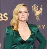  ??  ?? Samantha Bee arrives at the 69th Primetime Emmy Awards on Sept. 17 at the Microsoft Theater in Los Angeles. Hosting her show “Full Frontal with Samantha Bee” is a dream job, she says.