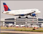  ??  ?? A Delta Airlines aircraft makes its approach at Dallas-Fort Worth Internatio­nal Airport in Grapevine, Texas, in this Monday, June 24, 2019, file photo. (AP)