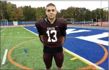  ?? RICK REMSNYDER PHOTO ?? Kingston High School running back Isaiah Thomas had 72yards on 12 carries in the Tigers’ loss to Monroe-Woodbury on Saturday, Oct. 14, 2023, at Rondout Valley High School in Accord, N.Y.