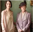  ??  ?? Stars: Michelle Dockery and Maggie Smith in costume — but out of tune?