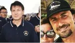  ??  ?? Qui sopra, da sinistra, Giuseppe Conte con la polo della Protezione civile; Danilo Toninelli con il cappellino della Guardia costiera. A destra, Luigi Di Maio indossa la felpa con la scritta Amatrice.