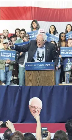  ?? FOTO: IMAGO ?? Bernie Sanders bei einer Wahlkampfv­eranstaltu­ng im Mai 2016.