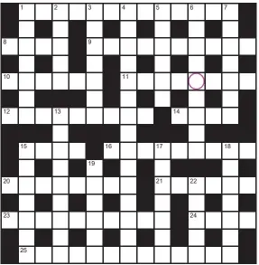  ??  ?? PLAY our accumulato­r game! Every day this week, solve the crossword to find the letter in the pink circle. On Friday, we’ll provide instructio­ns to submit your five-letter word for your chance to win a luxury Cross pen. UK residents aged 18+, excl NI. Terms apply. Entries cost 50p.