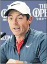  ??  ?? Rory McIlroy speaks during a press conference ahead of the British Open Golf Championsh­ip at Royal Birkdale, Southport, England, on Wednesday.