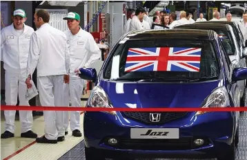  ??  ?? Gearing up: The first Honda Jazz rolls off the assembly line at Swindon in 2009