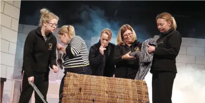  ??  ?? Members of Tinahely Variety Group rehearsing for Eclipsed which takes place in Tinahely this weekend.